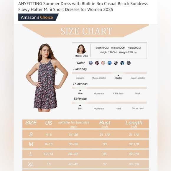 Floral Swing Mini Dress Built-In Bra Halter NEW Size Large Casual Summer NWT - Picture 14 of 15